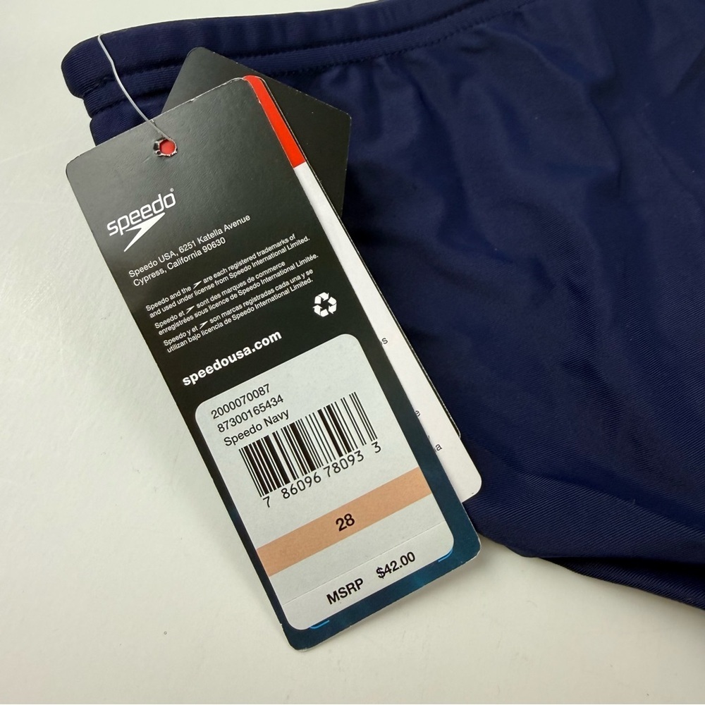 Speedo Endurance Swimwear Mens 28 Navy Blue NWT - Picture 5 of 8